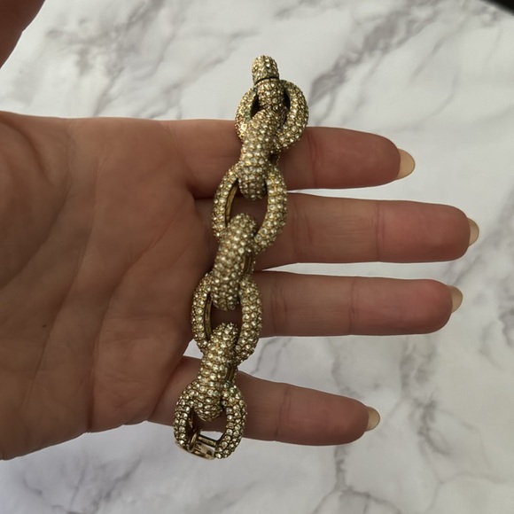 J Crew Gold Encrusted Link Bracelet - Picture 2 of 4